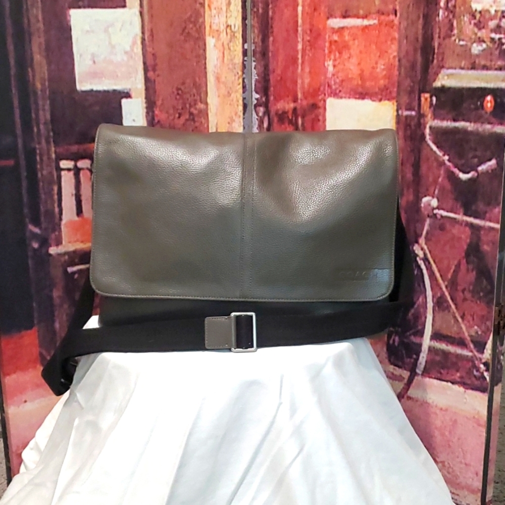Coach leather laptop bag